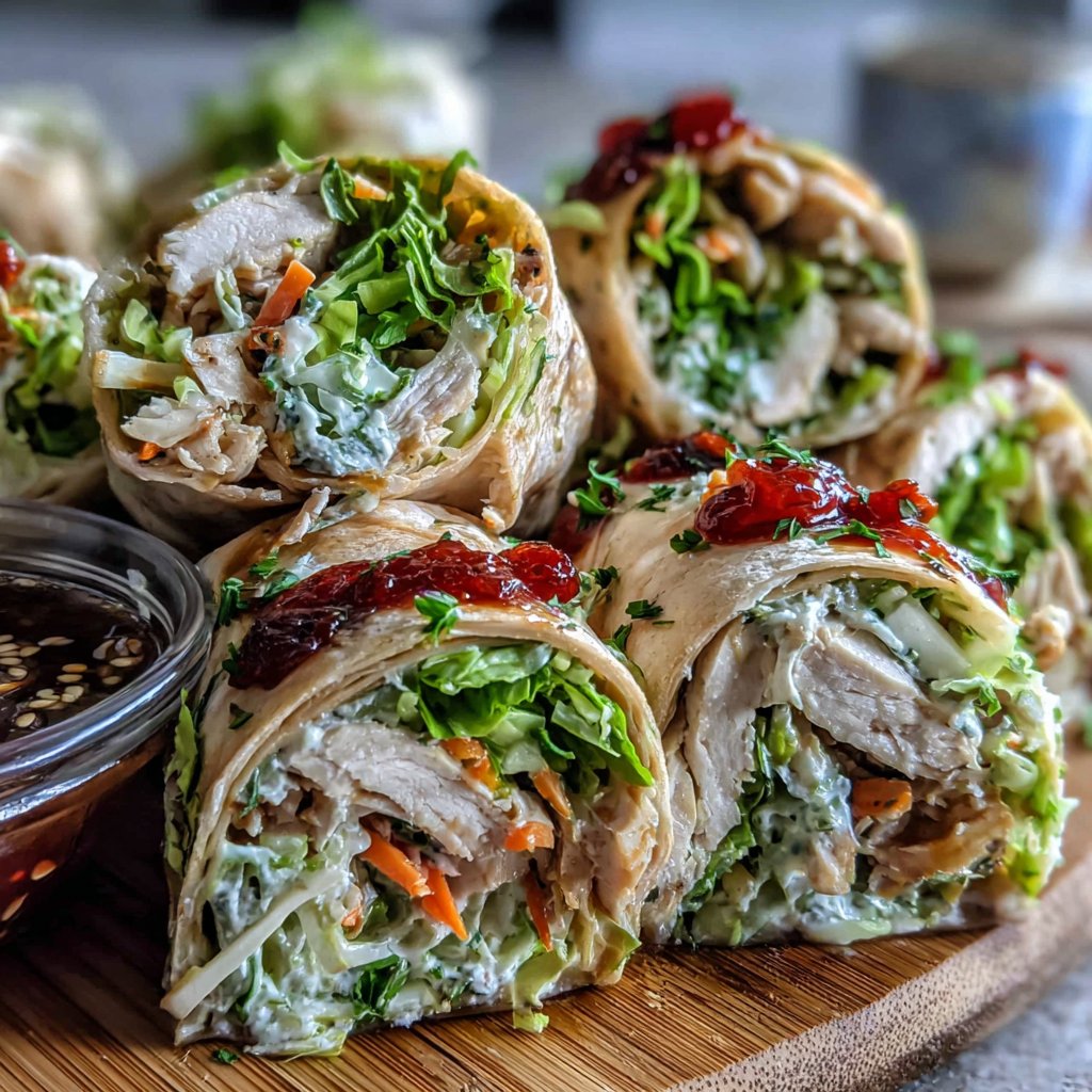 Asian-Inspired Turkey Salad Wraps