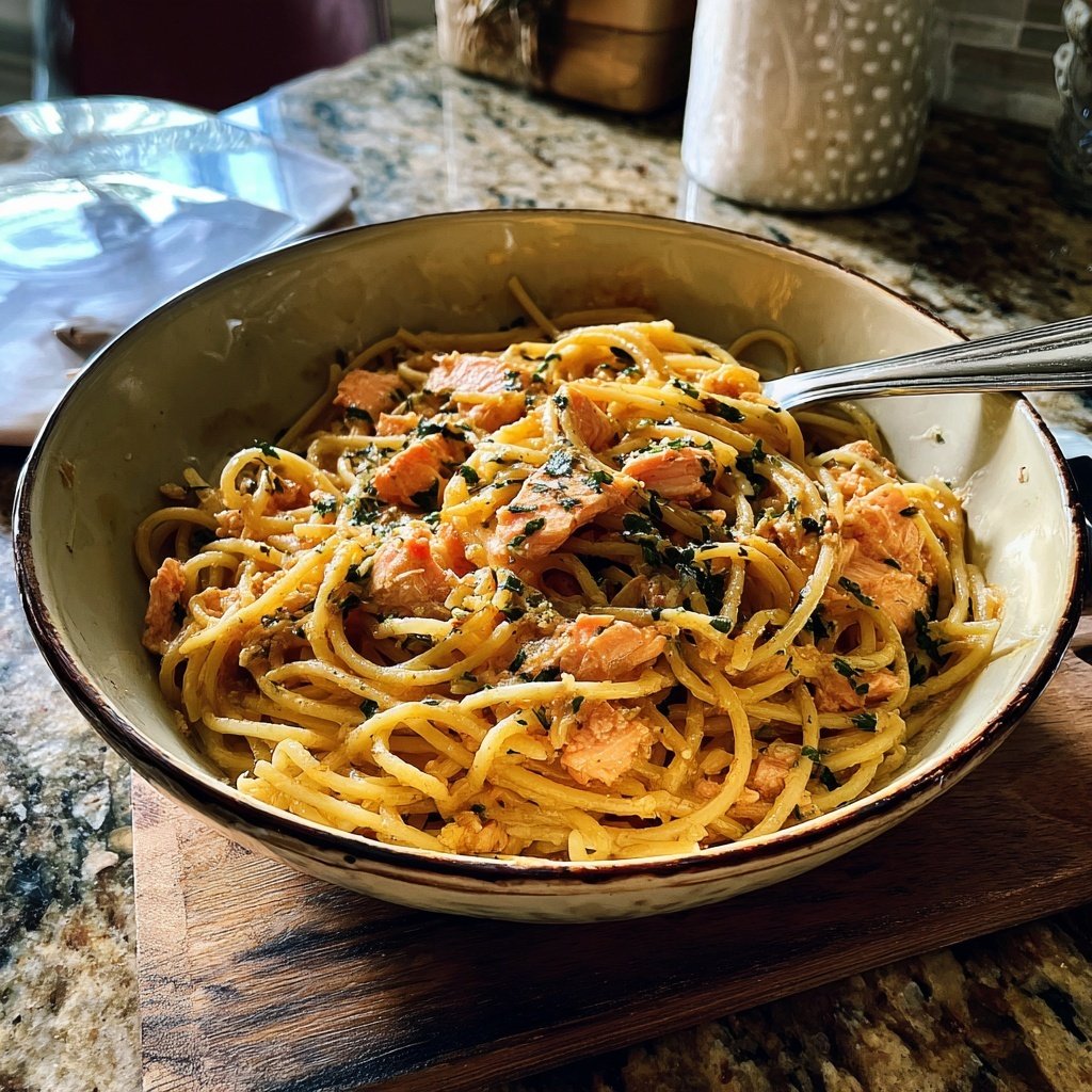 Creamy Salmon Spaghetti Delight