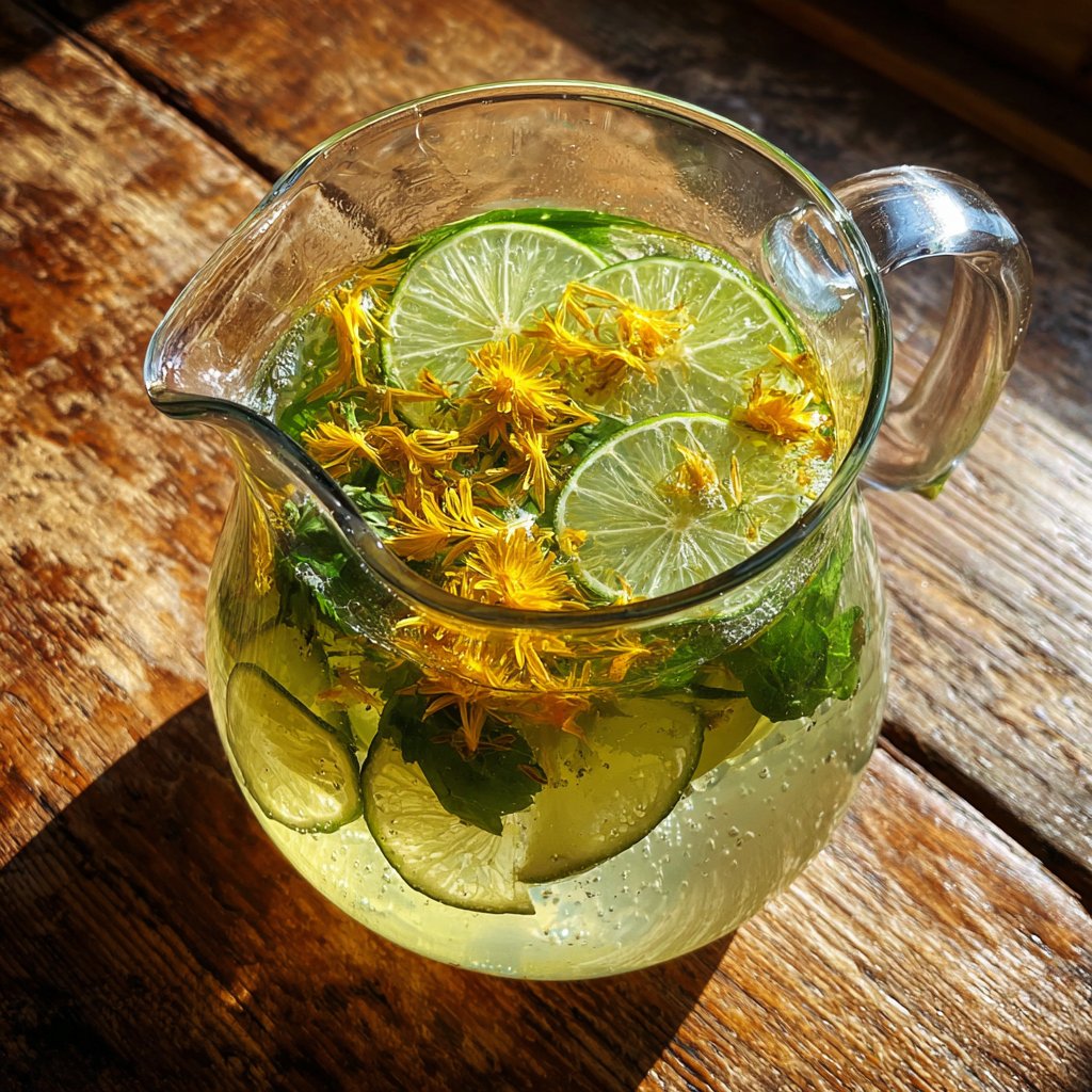 Dandelion and Lime Tea Spritz