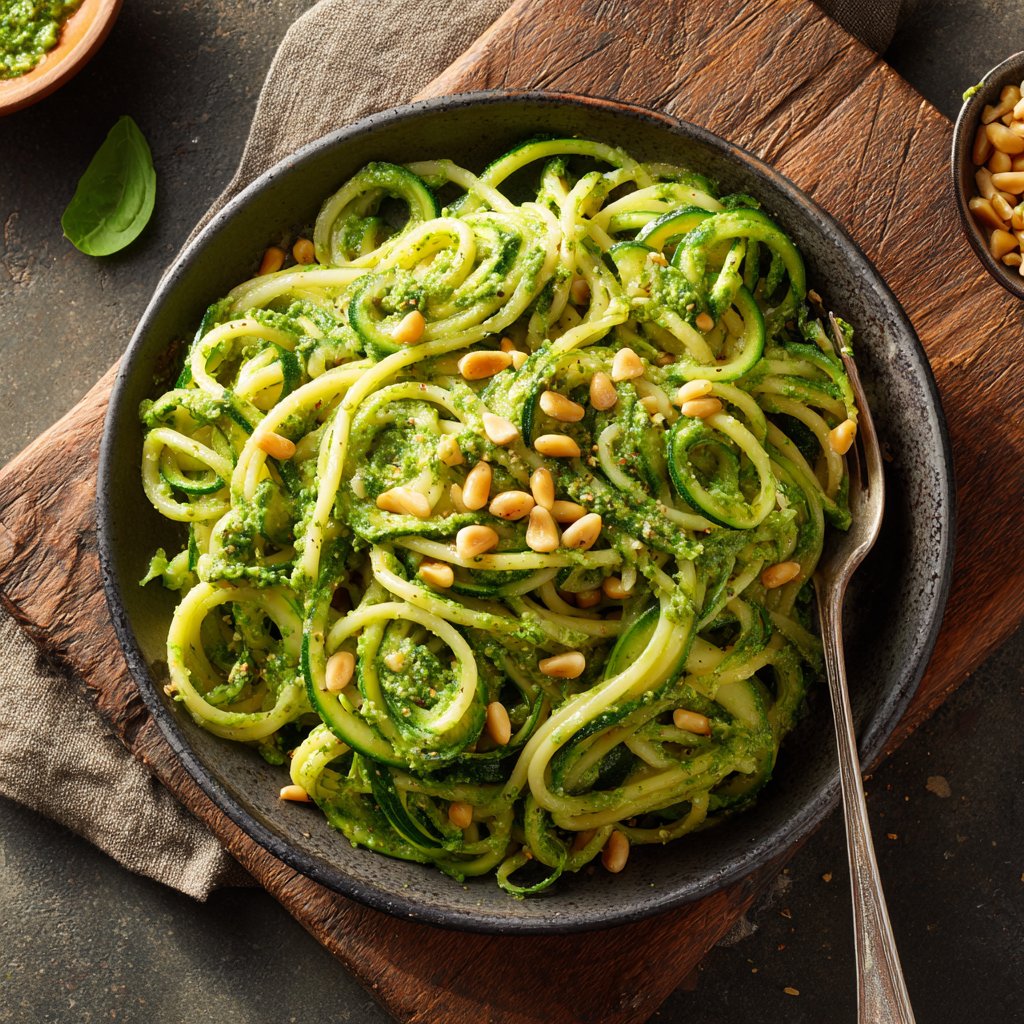 Cucumber Pasta with Pesto